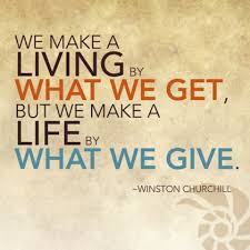 giving quote by Winston Churchill